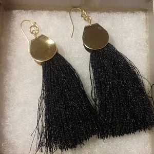 Black tassel earrings